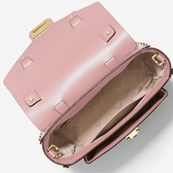 NWT-Michael Kors Manhattan Leather Satchel in Powder Blush - Picture 3 of 3